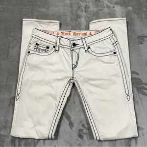 Rock Revival White Jen Straight Skinny Jeans Women's Size 28